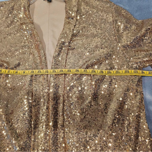 LANE BRYANT UEC Women’s Size 14/16 Gold Sequin Duster Holiday Festive Sparkly - Picture 14 of 15